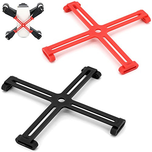 AFUNTA Stabilizers for DJI Spark Propeller, 2 Packs Fixed Holder Props Blades Fixer Protective Guard Compatible DJI Spark Drone - Black, Red