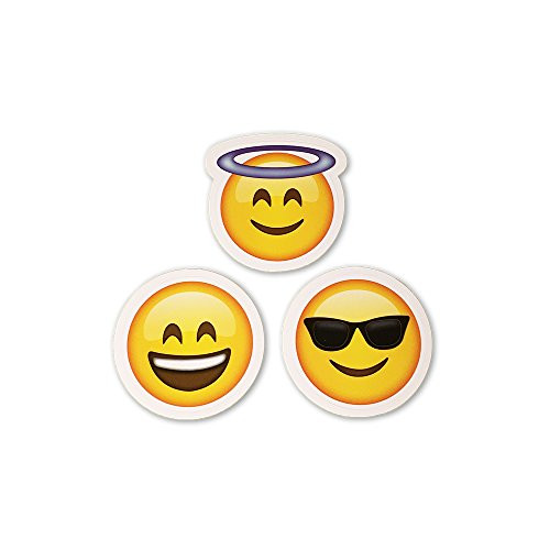 Big 2" Halo, Smiling Face  and  Sunglasses Emoji Stickers