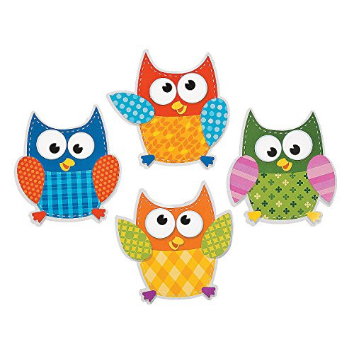 Fun Express - Bulletin Board Cutouts - Owls - Educational - Classroom Decorations - Bulletin Board Decor - 48 Pieces