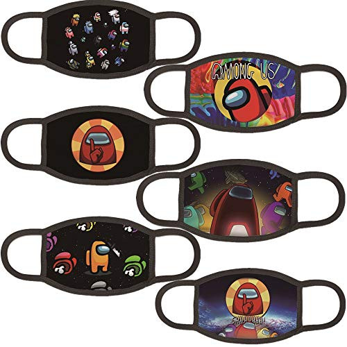 6PCS Face Mask Among US Impostor Game for Kids Boys and Girls Balaclava Dust Scarf Washable Reusable Breathable Bandana