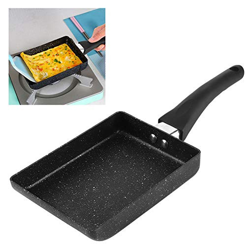 Saucepan Frying Pan, Tamagoyaki Rectangular Non?Stick Saucepan Plastic Handle Black Omelet Frying Pan Saucepan Frying Pan, Tamagoyaki Rectangular Non?Stick Saucepan Plastic Handle Black Omelet Frying Pan