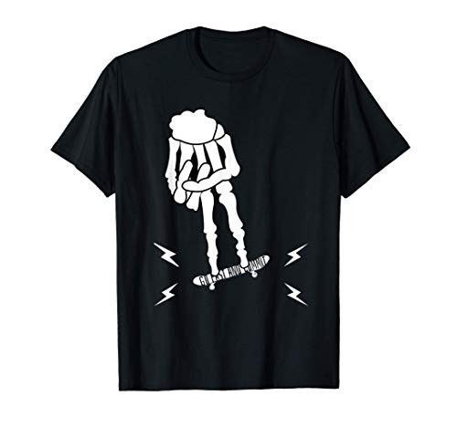 Fingerboard Skateboard Skeleton Board Skating Skate T-Shirt