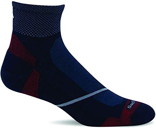 Sockwell Men's Pulse Quarter Firm Compression Sock, Navy - M/L