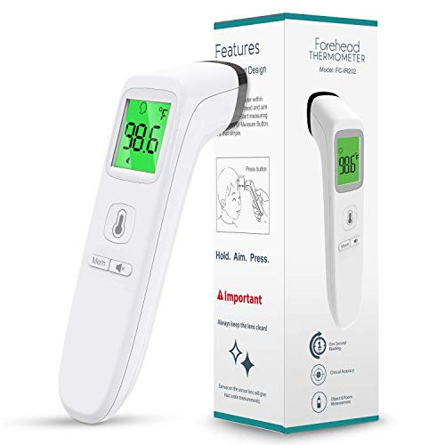 Touchless Thermometer, Forehead Thermometer for Baby, Kids, Adults,Elderly. Digital Thermometer for Fever Instant Accurate Reading, Infrared Thermometer with Memory Function Indoor and Outdoor Use
