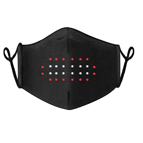 Voice Activated LED Rave Face_Mask Cool Light Up Luminous Smart_Masks Funny for Costume Party Carnival Masquerade Black for Men Women (Facemask) Voice Activated LED Rave Face_Mask Cool Light Up Luminous Smart_Masks Funny for Costume Party Carnival Masquerade Black for Men Women (Facemask)