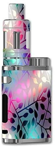 Decal Sticker Skin WRAP - Eleaf iStick Pico 75W TC - Neon Colorful Leaves Design Print Image