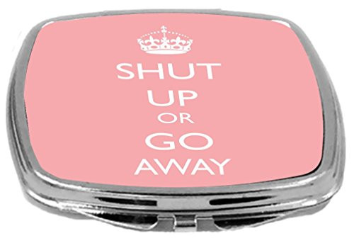 Rikki Knight Compact Mirror, Keep Calm and Go away Light Pink