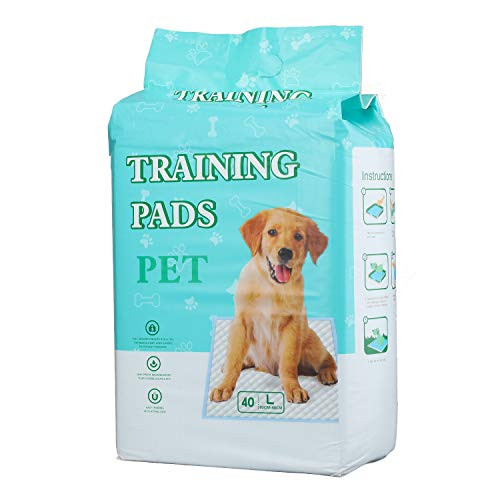 ZiYiJuan Pet Potty Training Pads for Dogs Puppy Pads Pee Pads, Quick Absorb, (L 23.6" x 23.6" - Pack of 40)