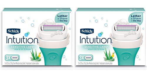 Schick Intuition Naturals Sensitive Care Razor Blade Refill Cartridges, 6 count