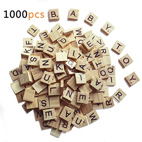 1000 Scrabble Letters for Crafts - Wood Scrabble Tiles - DIY Wood Gift Decoration - Making Alphabet Coasters and Scrabble Crossword Game