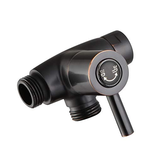 Solid Brass Shower Arm Diverter for Hand Held Showerhead and Fixed Shower Spray Head ? G 1/2 3-Way Bathroom Universal Shower System Replacement Part (Oil Rubbed Bronze)