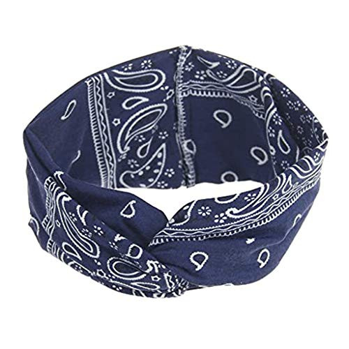 Pan Hui Women Floral Bandeau Headbands Elastic Hair Bands Criss Cross Twisted Head Wrap Hair Accessories