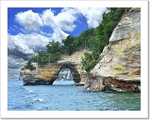 Pictured Rock National Lake Shore Michigan State Paper Print Wall Art (8in. x 10in.)