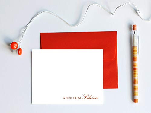 A Note From Cards With Name for Teens Personalized Stationery Notecards and Envelope Set for Women