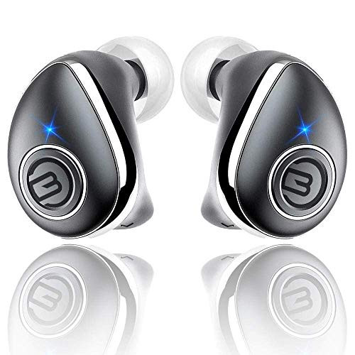 Titainum BrayWaves True Wireless Earbuds Bluetooth Headphones Touch Control with Wireless Charging Case IPX5 Waterproof TWS Stereo Earphones in-Ear Built-in Mic Headset Premium Deep Bass