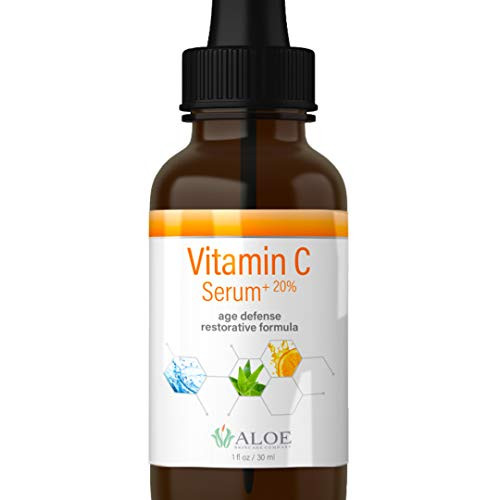 Vitamin C Serum for Face with Hyaluronic Acid, Vit E, Aloe Vera and Active Botanicals - Natural Anti-Aging Skin, Acne and Age Spot Repair Facial Serum (1oz)