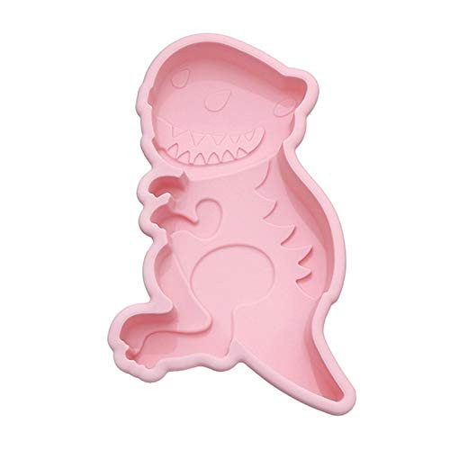 NoeCare Silicone Cake Mold - Muffin Chocolate Cookie Baking Mould Pan Easter Bunny Pancake Mold Cake Molds for Baking, Chocolate, Bunny Dinosaur Alpaca Shaped Cake Mold (1 PCS, Pink-Dinosaur)