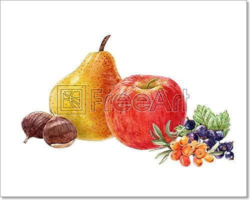 Watercolor Fruit Composition Paper Print Wall Art (8in. x 10in.)