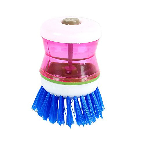 Pot Brush Dishwashing Brush Soap Dispensing Palm Brush Kitchen Brush for Dish Pot Pan Sink Wash Clean Tool (Random)
