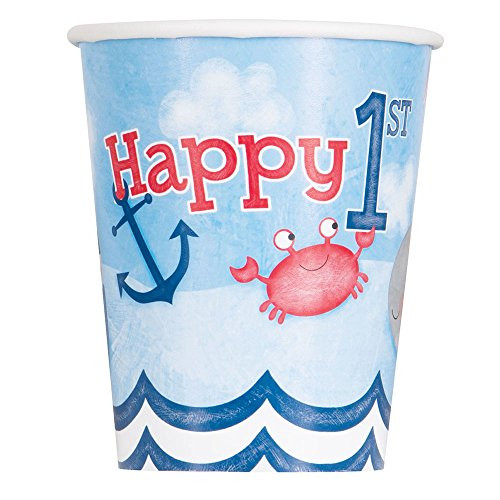 9oz Nautical Boys 1st Birthday Party Cups, 8ct