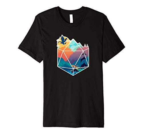 Tabletop RPG board game game night Mountain scene Premium T-Shirt