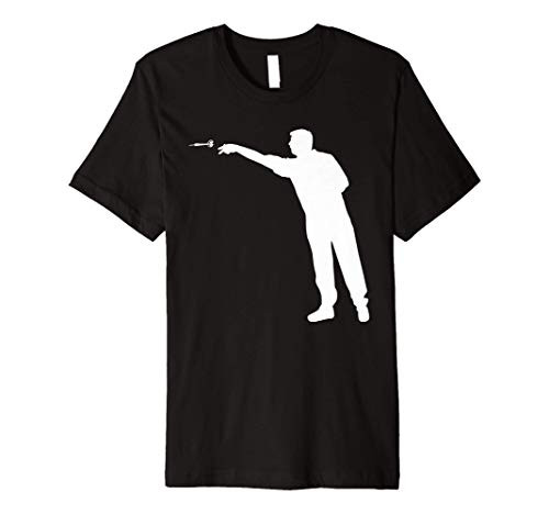 Silhouette Darts Player Throw Target Darting Board Game Fans Premium T-Shirt