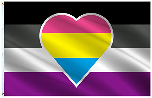 VAFLAG Gray Asexual Ace Panromantic Flag Pan Heart Pride Flag LGBT Sexuality Flags 3x5 Ft - LGBTQ Rainbow Flag Vivid Color and UV Fade Resistant - Cool Outdoor Indoor Banner with Grommets Wall Flags VAFLAG Gray Asexual Ace Panromantic Flag Pan Heart Pride Flag LGBT Sexuality Flags 3x5 Ft - LGBTQ Rainbow Flag Vivid Color and UV Fade Resistant - Cool Outdoor Indoor Banner with Grommets Wall Flags