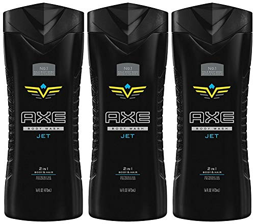 Axe Body Wash, Body  and  Hair 2 in 1 Jet 16 oz (Pack Of 3)