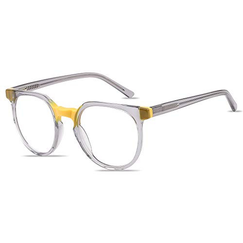 Blue Light Blocking Glasses, Fashion Gray Fake Nerd Eyewear Anti UV Ray Computer Gaming Eyeglasses Women/Men