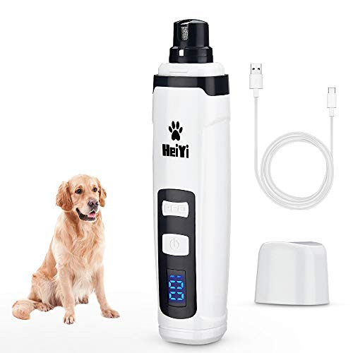 HeiYi Dog Nail Grinder Upgraded - Dog Nail Trimmers 2 Speed Electric Rechargeable Pet Nail Grinder Painless Paws Grooming and Smoothing for Small Medium Large Dogs and Cats HeiYi Dog Nail Grinder Upgraded - Dog Nail Trimmers 2 Speed Electric Rechargeable Pet Nail Grinder Painless Paws Grooming and Smoothing for Small Medium Large Dogs and Cats