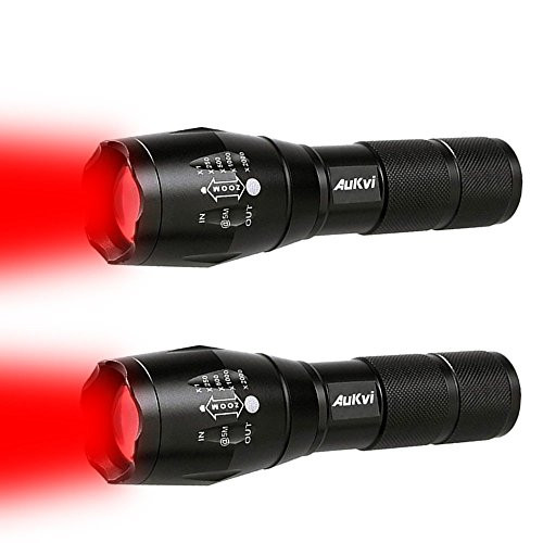 2 Pcs Powerful Red LED Flashlight Single Mode Long Range Red Hunting Light Torch Zoombale, Waterproof Red Torch Best for Astronomy, Aviation, Night Observation,etc 2 Pcs Powerful Red LED Flashlight Single Mode Long Range Red Hunting Light Torch Zoombale, Waterproof Red Torch Best for Astronomy, Aviation, Night Observation,etc
