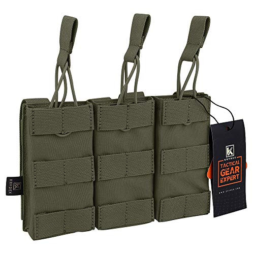 KRYDEX Tactical MOLLE Triple Open-Top 5.56mm Mag Pouch with MOLLE Strap for M4 M16 .223 Magazines (RG) KRYDEX Tactical MOLLE Triple Open-Top 5.56mm Mag Pouch with MOLLE Strap for M4 M16 .223 Magazines (RG)
