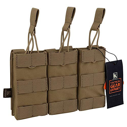 KRYDEX Tactical MOLLE Triple Open-Top 5.56mm Mag Pouch with MOLLE Strap for M4 M16 .223 Magazines (CB) KRYDEX Tactical MOLLE Triple Open-Top 5.56mm Mag Pouch with MOLLE Strap for M4 M16 .223 Magazines (CB)