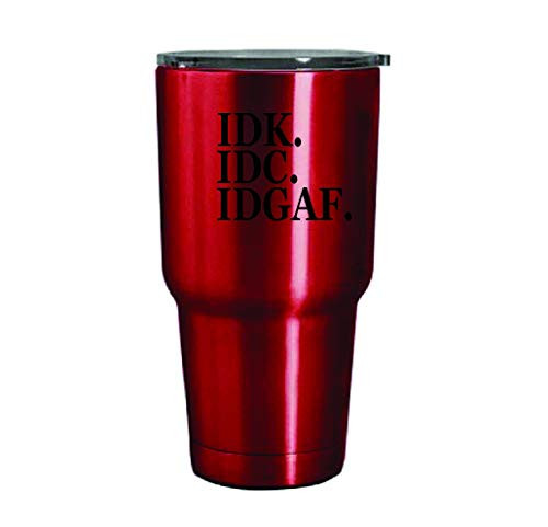 Stonehouse Decals 3.25" X 2.5" IDK. IDC. IDGAF. Black Funny Vinyl DIE Cut Decal for Your Coffee Cup, Mug, Thermos, Laptop, or Any Smooth Surface. Mug NOT Included.