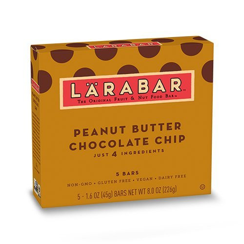 Larabar Gluten Free Bar, Peanut Butter Chocolate Chip, 1.6 oz Bars (5 Count), Whole Food Gluten Free Bars, Dairy Free Snacks