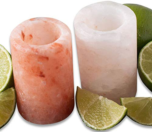 Salt Shot Glasses : Pure Himalayan Pink Salt Tequila Shot Glass Set - Food Grade Himalayan Salt - No Fillers or Binders - Cestari Kitchen (2 pack)