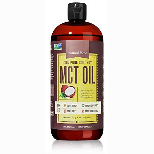 Best Value Premium MCT Oil 32 Ounce, 100 percent Pure Made from Non-GMO Verified Coconuts - *Best MCT Oil for Weight Loss and Brain Health* BPA Free Bottle - Certified Keto, Paleo, and Vegan by Natural Force