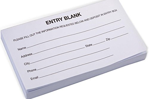 Entry Form Pads for Raffles, Contests, Drawings  5.3"W x 2.8"W - 1,000 Forms Total