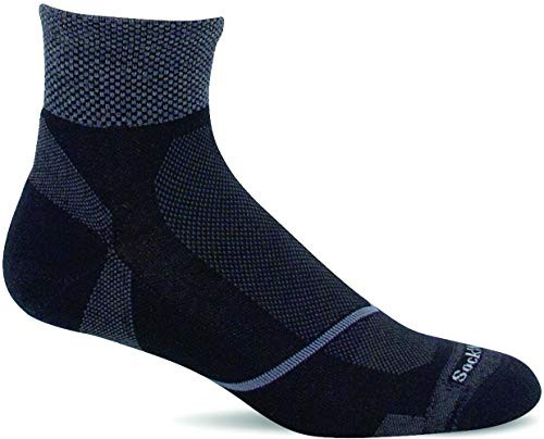 Sockwell Men's Pulse Quarter Firm Compression Sock, Black - M/L