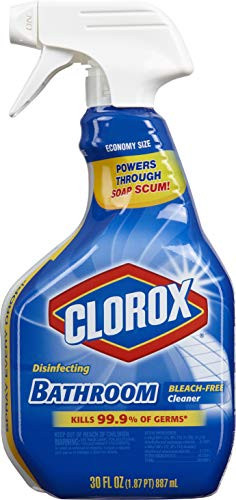 Clorox Disinfecting Bathroom Cleaner, Bleach Free 30 Ounce Spray Bottle (Package May Vary)