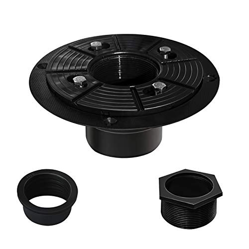 Bernkot 2 Inch Shower Drain Base Kit ABS Sub Drain with Shower Drain Base Flange Threaded Adaptor and Rubber Coupler Gasket for Squre/Linear Shower Drain Installation,ABS