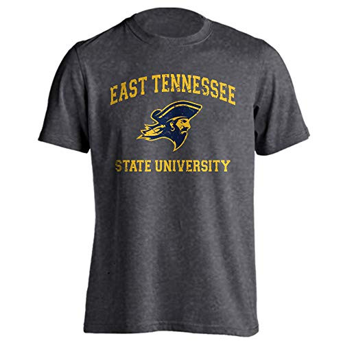 East Tennessee State University Buccaneers ETSU Distressed Retro Logo Short Sleeve T-Shirt Charcoal Heather L