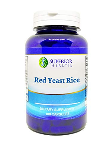 S Superior Health Red Yeast Rice Extract 1200 mg Per Serving - 180 Capsules - 3 Month Supply