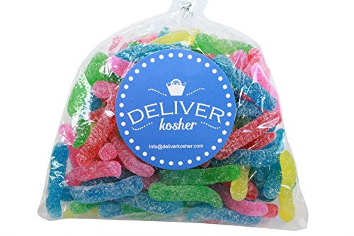 Deliver Kosher Bulk Candy - Sour Gummy Worms - 1lb Bag