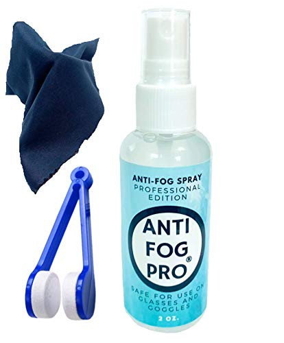 ANTI FOG PRO Anti Fog Spray Kit for Eyeglasses, Goggles, and Face Masks with Microfiber Cloth  and  Lens Cleaning Tool. Professional Formula for Glasses, Goggles, Face Masks, Ski  and  Swim Goggles