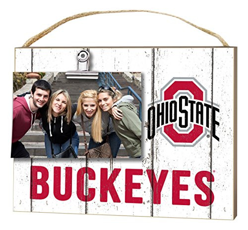 KH Sports Fan 1001100387 10"x8" Ohio State Buckeyes Clip It Weathered Logo Collage Photo Frame, White