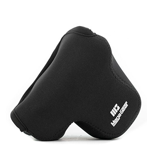MegaGear Olympus PEN E-PL9, E-PL8 Ultra Light Neoprene Camera Case, with Carabiner - Black - MG1017