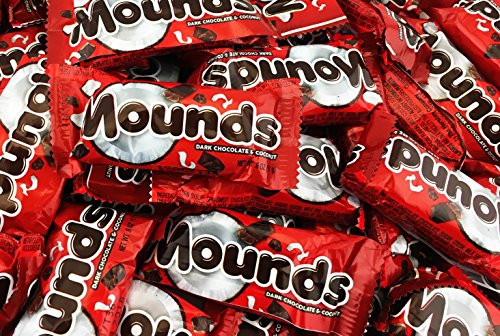 Mounds Dark Chocolate Coconut Filled Snack Size Treats, 0.6 Ounce (Pack of 3 Pounds)