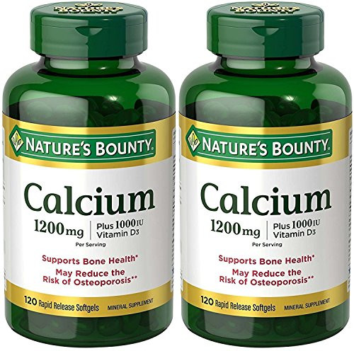 Nature's Bounty Calcium 1200 Mg. Plus Vitamin D3, 240 Softgels (2 X 120 Count Bottles)
