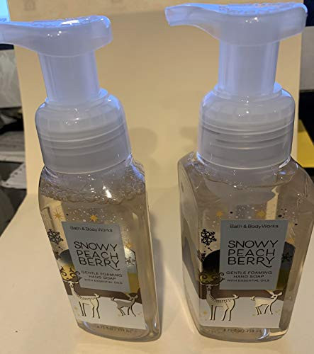 Bath and Body Works Snowy Peach Berry Gentle Foaming Hand Soap 8.75 Ounce Set of 2